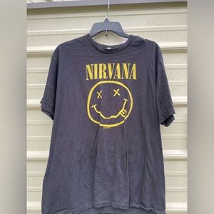 Nirvana Smiley Face Band Logo Tshirt